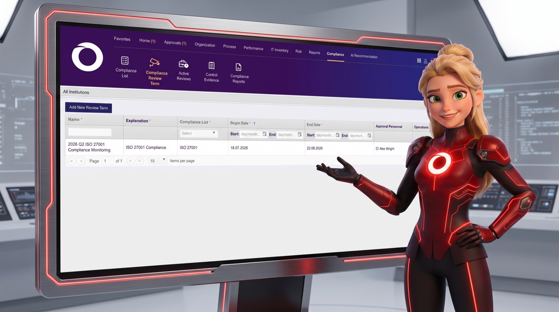 Sono Yönetişim ISO 27001 kontrol listesini gösteren Uyum Muhafızı